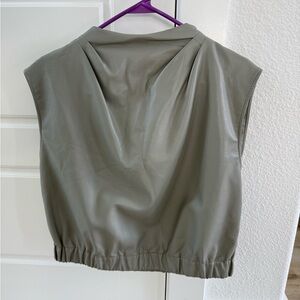 Anthropologie Gray Sleeveless Boxy Blouse